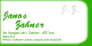 janos zahner business card